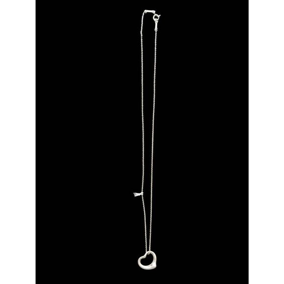 Tiffany & Co. Elsa Peretti Sterling Silver Open Heart Pendant and Chain - Picture 2 of 5